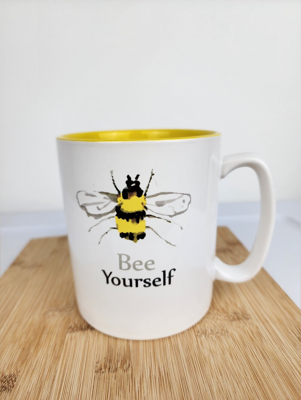 The Old Pottery Bee Yourself Yellow Interior Ceramic Coffee Mug - Picture 4 of 11